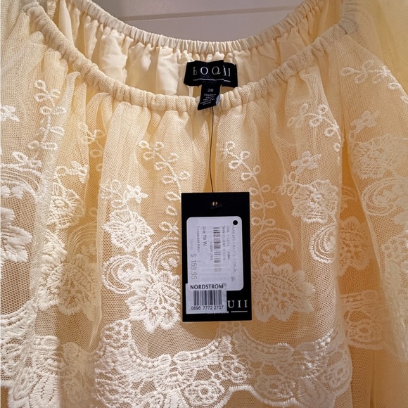 Eloquii Lace Tiered Dress Pale Yellow 20W - Picture 5 of 6